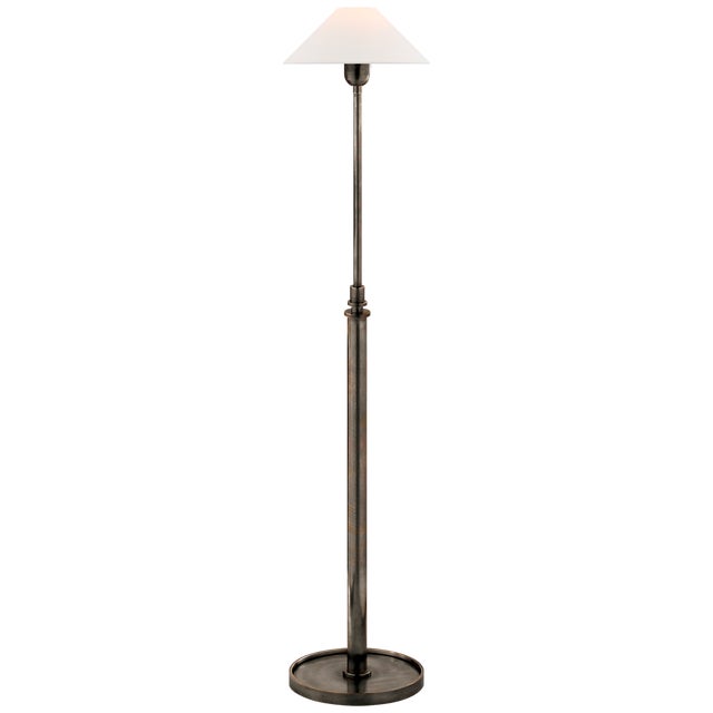 Modern J. Randall Powers by Visual Comfort Signature Hargett Floor Lamp in Bronze with Linen Shade For Sale - Image 3 of 3