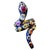 Bochic “Orient” Serpent Fancy Sapphire & Ruby Ring Set In 18K Gold & Silver, Size 9 For Sale
