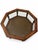 Vintage Hexagonal Wood, Smoked Glass and Cane Coffee Table For Sale - Image 9 of 10