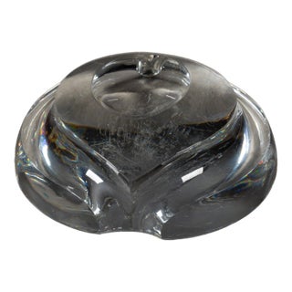 Signed Organic Crystal Glass Paper Weight For Sale
