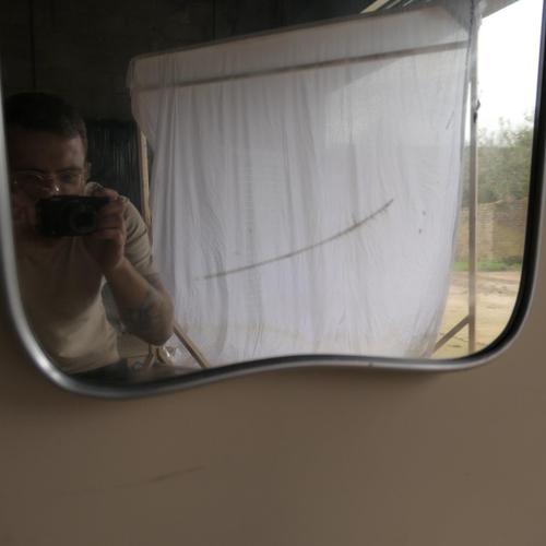 Shield Mirror in Steel For Sale - Image 4 of 18