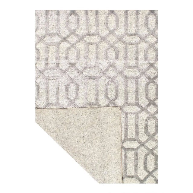 Contemporary 2020s Gray Color Hand Knotted Modern Rug For Sale - Image 3 of 4
