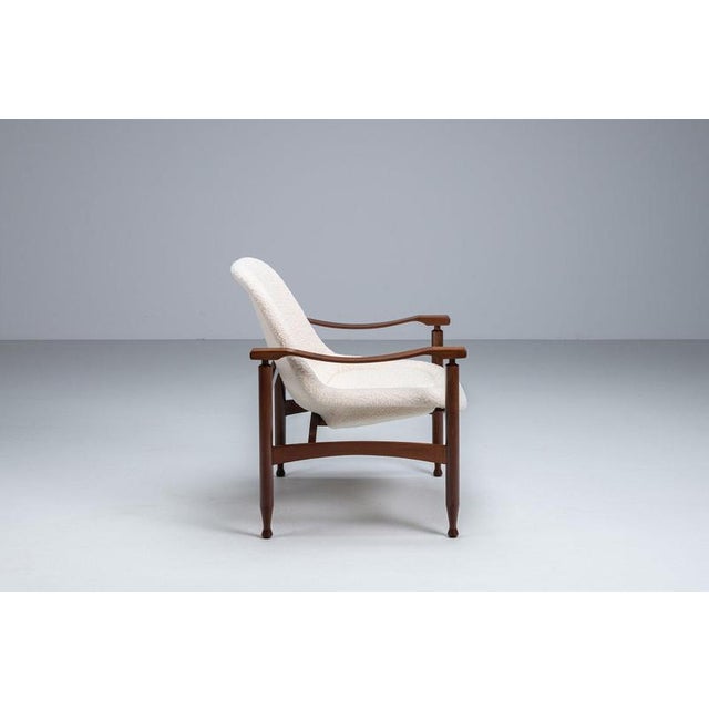 Tiki Lounge Chair in Teak and Bouclé Busnelli, 1960 For Sale - Image 3 of 12