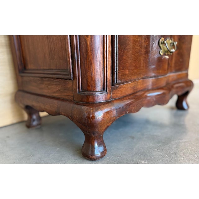 Late 19th Century Pair French Solid Walnut Night Stands with two drawers For Sale - Image 14 of 18