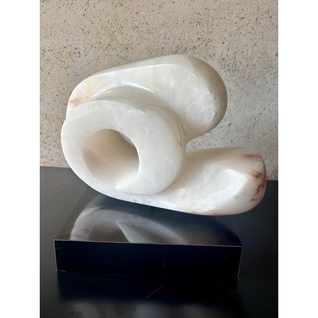 Henry Moore 1970s Freeform Modernist Carved Marble Abstract Sculpture in the Style of Henry Moore For Sale - Image 4 of 6