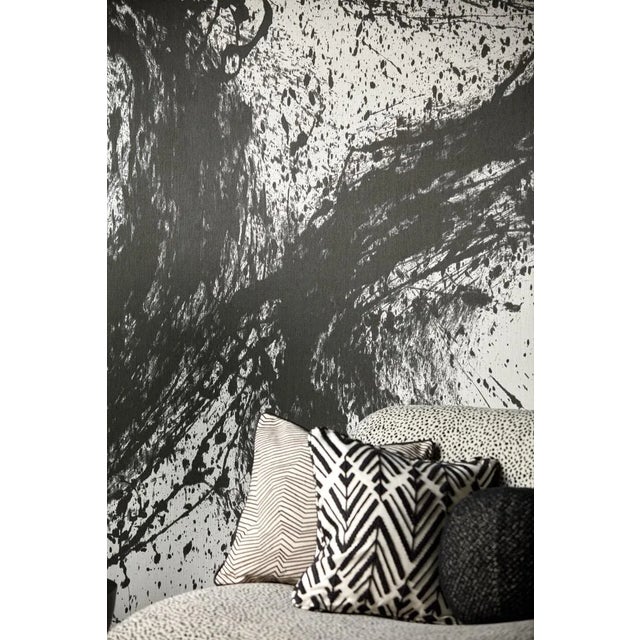 Contemporary Harlequin Enigmatic Wallpaper in Black Earth/First Light - a Sample For Sale - Image 3 of 3