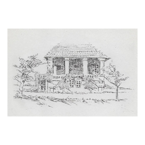 Etching of a House by Greenberg