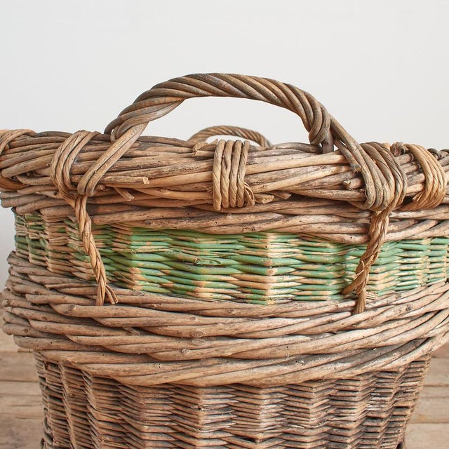 1920s Antique French Champagne Grape Harvest Log Basket, 1920s For Sale - Image 5 of 8