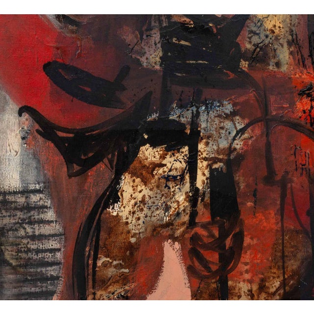 1960s Vincent Cavallaro Abstraction Oil on Canvas, 1960 For Sale - Image 5 of 10