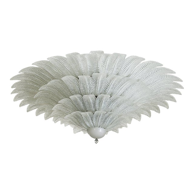 Monumental Venetian Leaves Flush Mount in Murano Style Glass by Simoeng For Sale