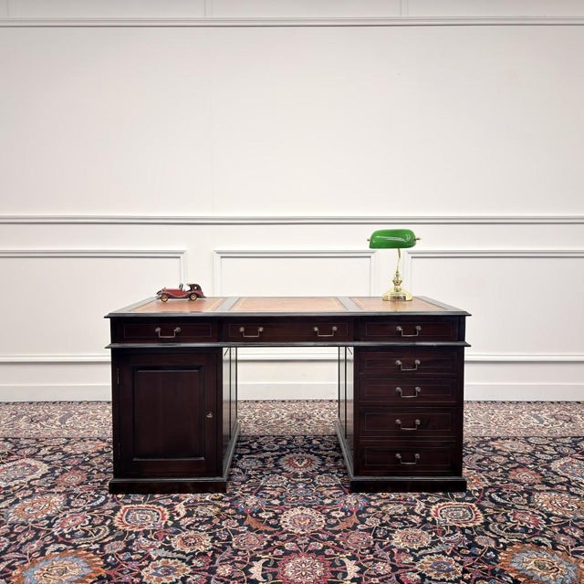 About this Classic English Desk Leather Inlay Classic and Elegant | Antique desks in English, Classic and Chesterfield...