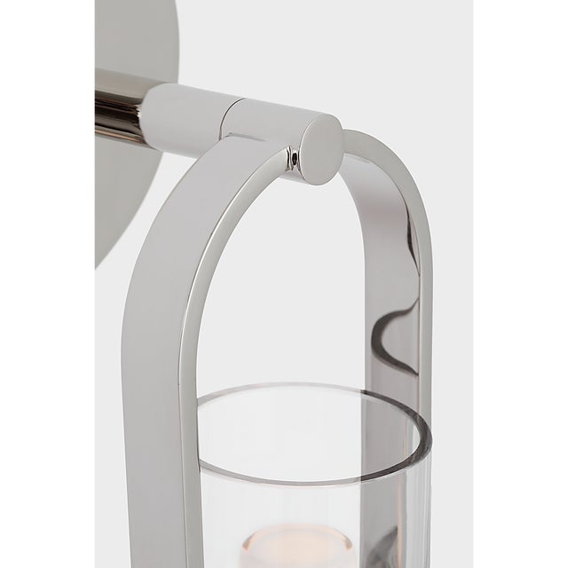 Ian K. Fowler for Visual Comfort Signature Larkin Medium Conical Bracketed Sconce in Polished Nickel with Clear Glass For Sale In Houston - Image 6 of 8