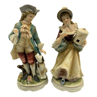 Mid 20th Century Classic Gallery by Napco Colonial Figurines- a Pair For Sale