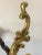 19th Century Black and Gold Color Steel and Bronze Andirons, France For Sale - Image 9 of 10