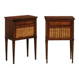 French Antique "Faux Book" Side Chests - A Pair
