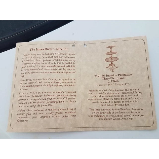 Brown Contemporary James River Mahogany 3 Tier Butler Plantation Table Hickory Chair Company For Sale - Image 8 of 11