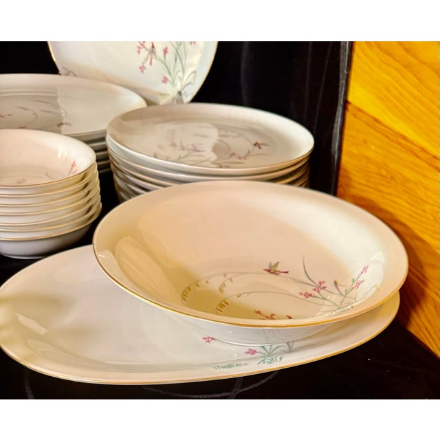 1930s Eschenbach Bird Multicolor Leaves and Grasses Dinnerware Set - 50 pcs For Sale - Image 12 of 12