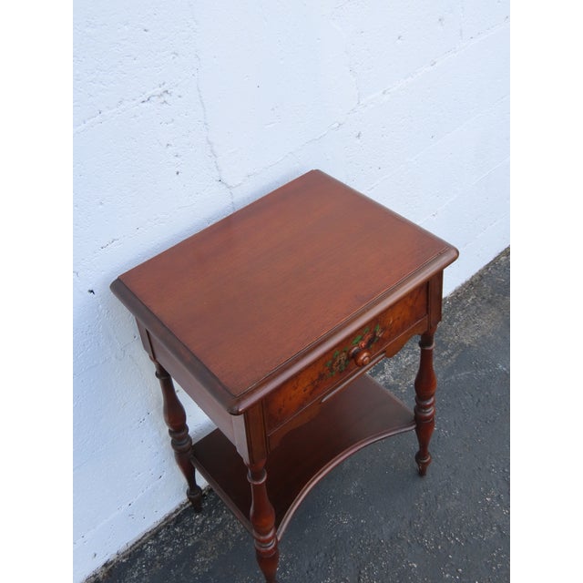Berkey and Gay Early 1900s Tall Hand Painted Nightstand Side End Table 6679 For Sale - Image 13 of 15
