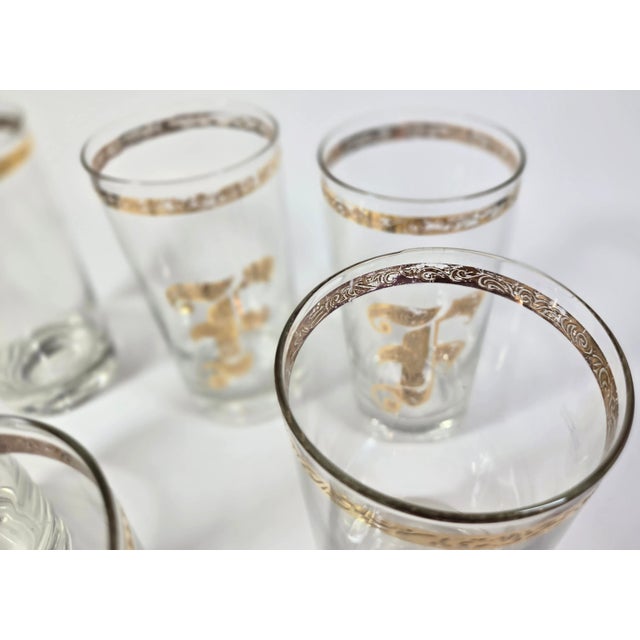 Mid-Century Golden F Tumblers- Set of 6 For Sale - Image 12 of 12