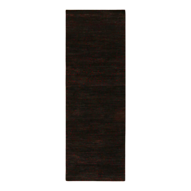 2010s Rug & Kilim’s Modern Runner in Black With Red Dots Pattern For Sale