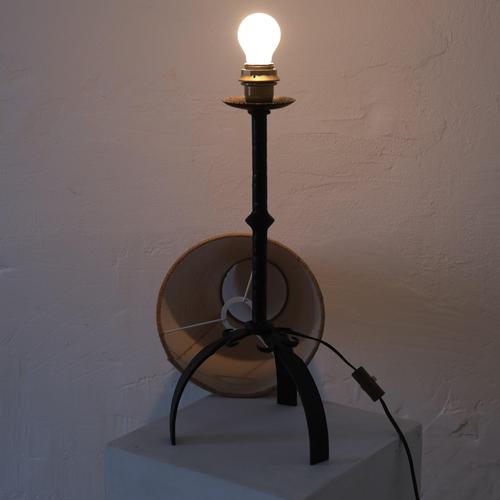 Brutalist Wrought Iron Table Lamp, 1970s For Sale - Image 5 of 8