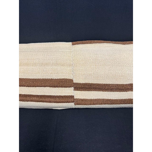 Contemporary Turkish Hemp Pillow Cushion Natural Beige Brown Cushion Cover 14x45 For Sale - Image 3 of 4