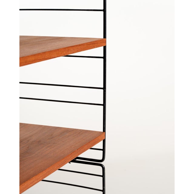 Wood Scandinavian Freestanding Modular Bookcase in Teak and Metal, 1960s For Sale - Image 7 of 10