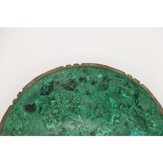 Circa: 1950. Origin: South Africa. Material: Malachite. Item condition: Minor stains, minor scratching. Age weathered...