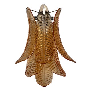 Vintage Murano Amber Felci Glass Wall Sconces, 1990s, Set of 2 For Sale