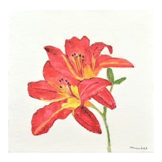 Hemerocallis - Original Oil on Canvas by Marzia Trinca - 2019 2019 For Sale