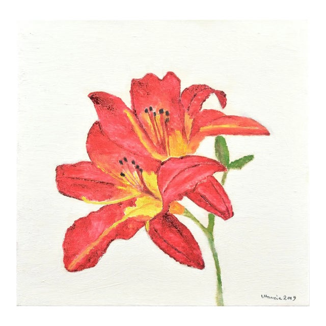 Hemerocallis - Original Oil on Canvas by Marzia Trinca - 2019 2019 For Sale