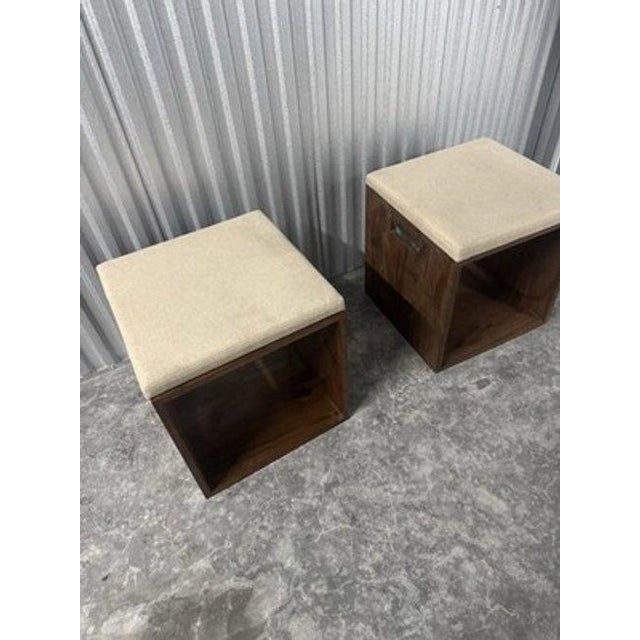 Custom Solid Walnut Waterfall Office Deck With Matching Stools by Mash Studio For Sale - Image 10 of 14