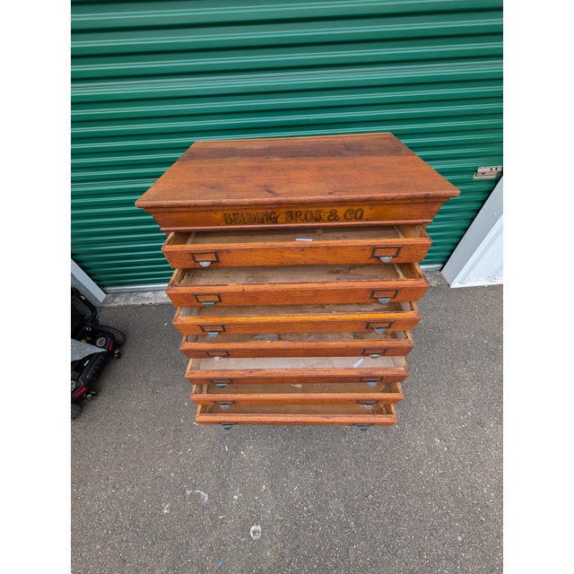 Late 19th Century Antique Belding Bros. & Co. Oak Silk Spool Mercantile Cabinet, Circa 1900 For Sale - Image 5 of 18