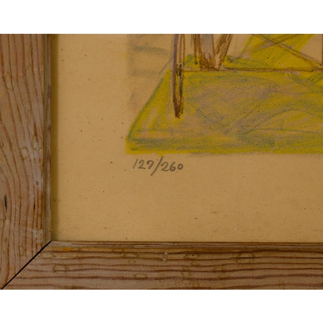 Blue Helge Nielsen, Large Danish Harbour Workers 127/260, 1951, Lithograph For Sale - Image 8 of 12