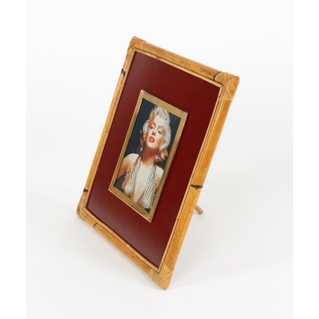 Bamboo, Rattan, Bakelite and Glass Picture Frame by Cesare di Cesare, Italy, 1970s For Sale - Image 6 of 16