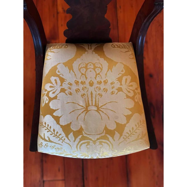Mahogany Chairs With Damask Upholstery For Sale In Providence - Image 6 of 7