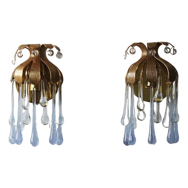 Crystal Wall Lights by Palme & Walter Palwa, 1960s, Set of 2 For Sale