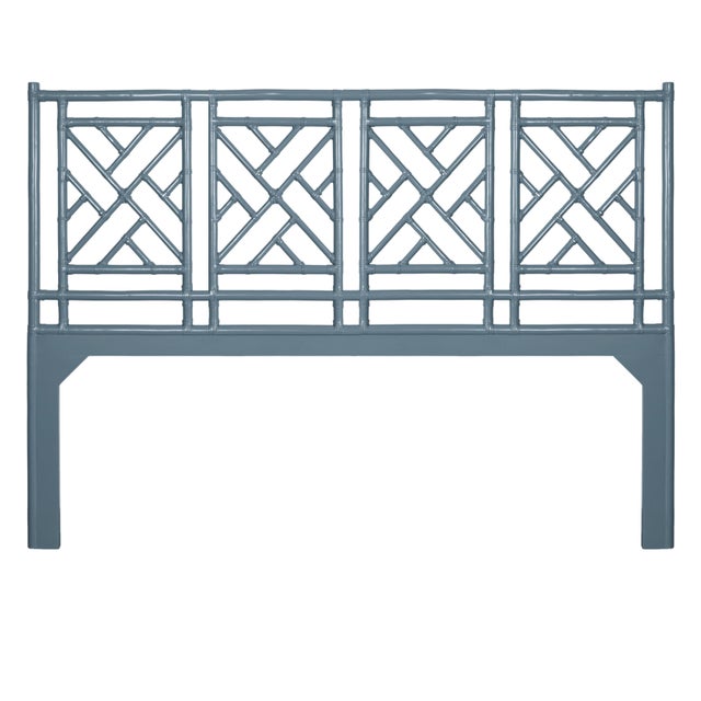 Chippendale Headboard California King - Regatta Blue For Sale In West Palm - Image 6 of 6