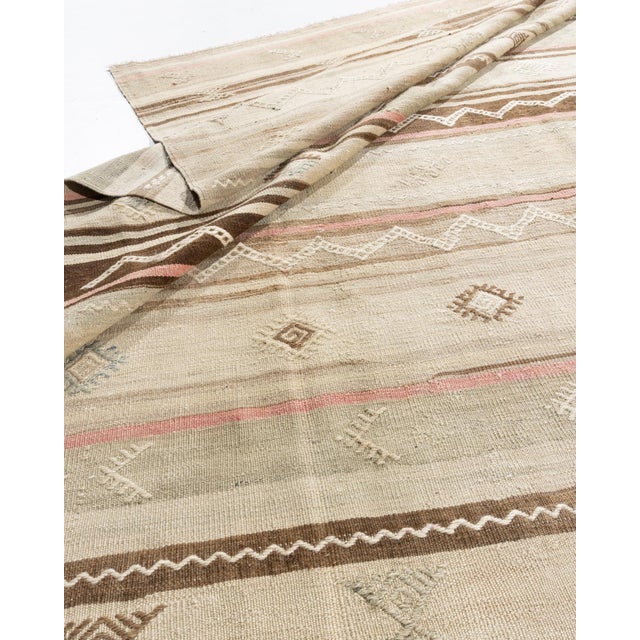 Vintage Circa Camel Turkish Kilim Rug Runner, 5ft 5in X 9ft 4in For Sale - Image 9 of 11