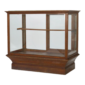Antique Oak & Glass Country Store Floor Display Cabinet C1910