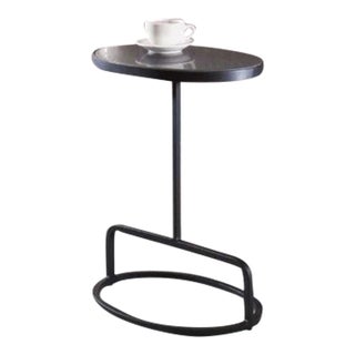 Black Marble Industrial Side Table For Sale