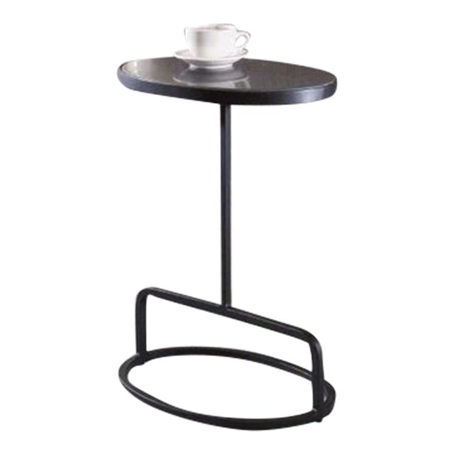 Black Marble Industrial Side Table For Sale