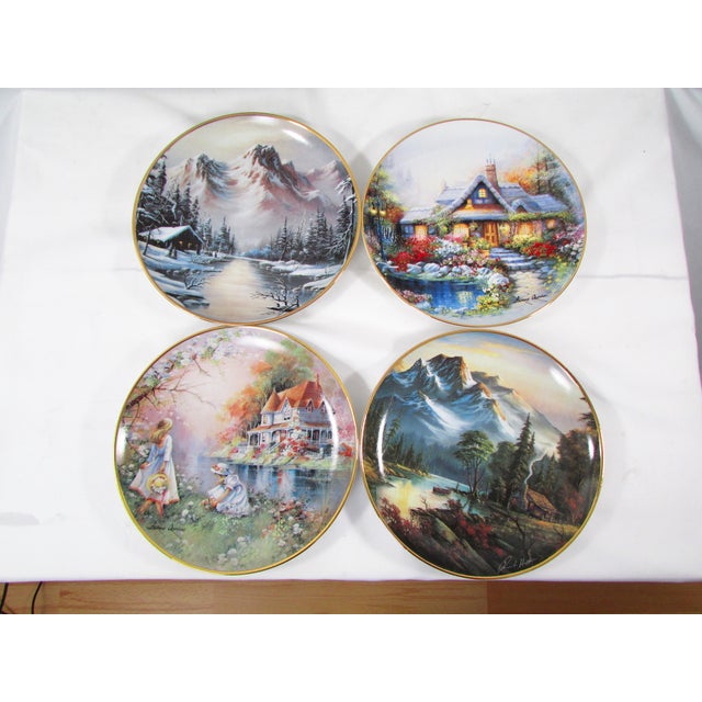 Decorative Four Seasons Wall Plates, 1992, Set of 4 For Sale - Image 14 of 14