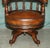 Antique Captain's Desk Chair in Brown Leather, 1880 For Sale - Image 9 of 18