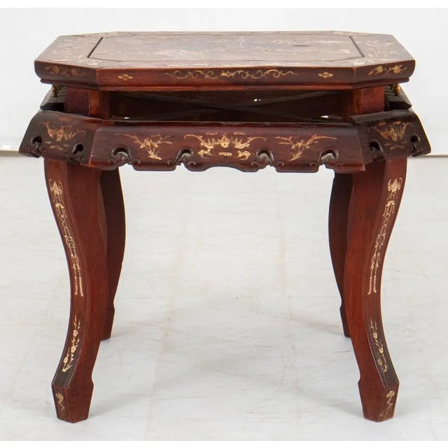 Chinese Inlaid Hardwood Side Table, 19th Century For Sale - Image 4 of 11