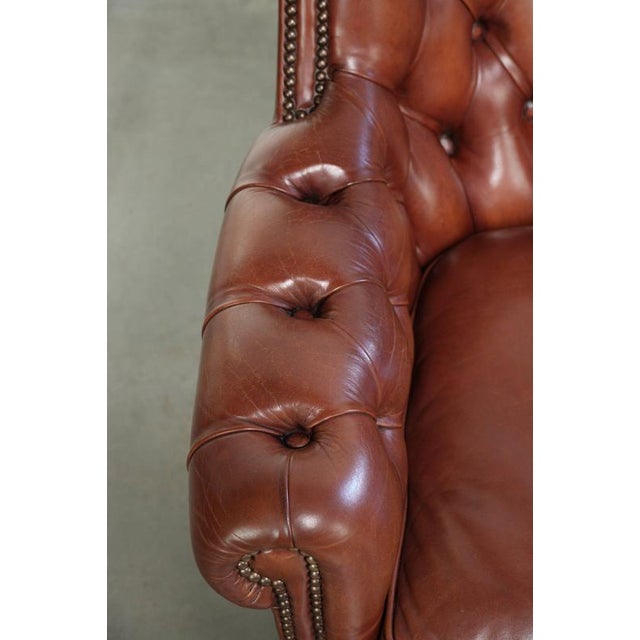 Animal Skin Chesterfield Club Chair in Cowhide Leather For Sale - Image 7 of 13