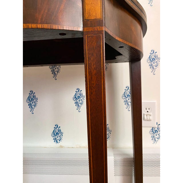 Early 20th Century Antique Early 1900s American Neoclassical Revival Mahogany Game Table With Inlay For Sale - Image 5 of 18