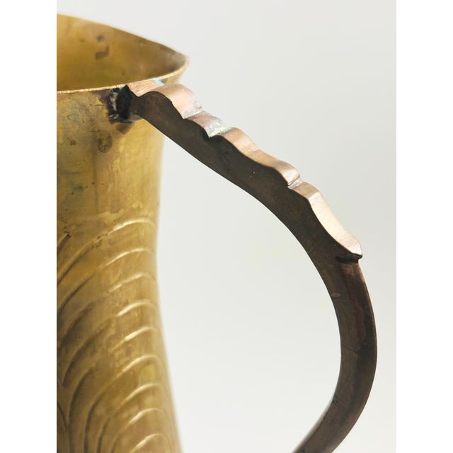 Mid 20th Century Century Large 15.5" Vintage Brass Pitcher For Sale In San Francisco - Image 6 of 12