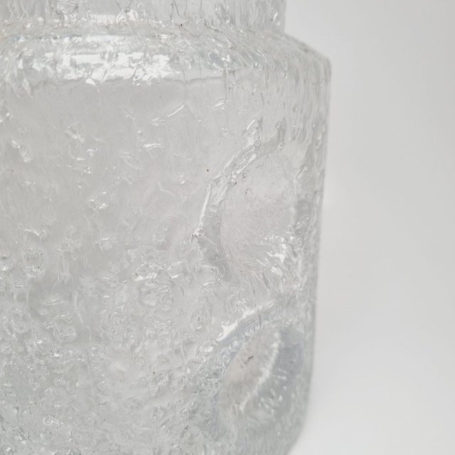 1960s Vintage Bohemian Ice Glass Vase, 1960s For Sale - Image 5 of 13