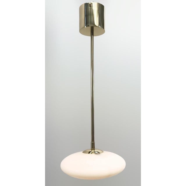 Metal Uno Polished Brass Glossy Gray Shade Pendant by Fabio LTD For Sale - Image 7 of 7